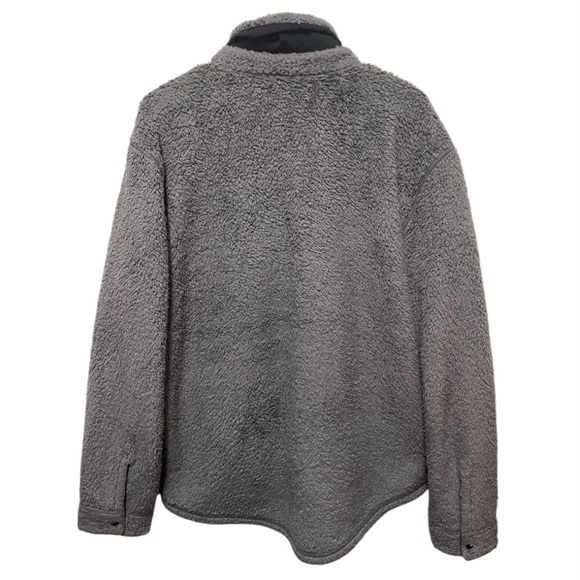 Outerknown fleece shirt jacket button snap grey - Picture 3 of 6
